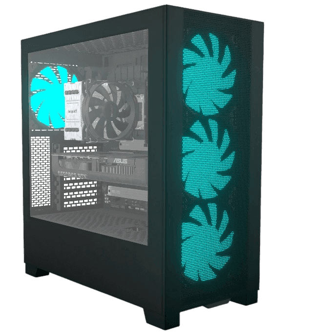 Completed PC build used to represent BuildCores price comparison