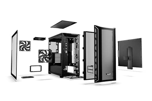 be quiet! Shadow Base 800 DX ATX Mid Tower Black with Tempered Glass Side Panel and USB 3.2 Gen 2 Type-C USB 3.2 Gen 1 Type-A image