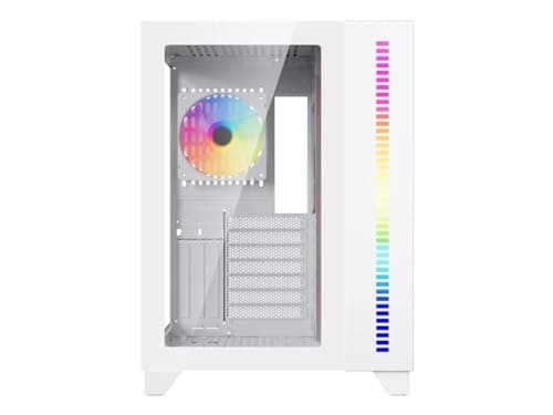 DIYPC ARGB Q10 ATX Mid Tower White Tempered Glass Side Panel image