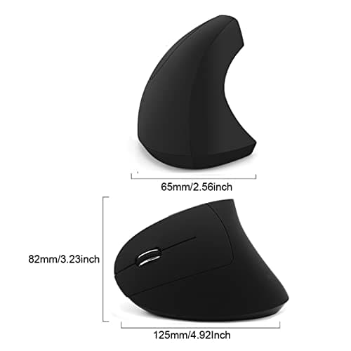 Left-Handed Mouse, Rechargeable 2.4G Wireless Ergonomic Vertical Mice with USB Receiver, 6 Buttons and 3 Adjustable DPI 800/1200/1600 for Laptop Computer PC Desktop (Left Hand) image