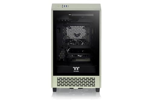 Thermaltake The Tower 200 Mini-ITX Tower Beige Tempered Glass Side Panel, USB 3.2 Gen 2 Type-C Front Panel image