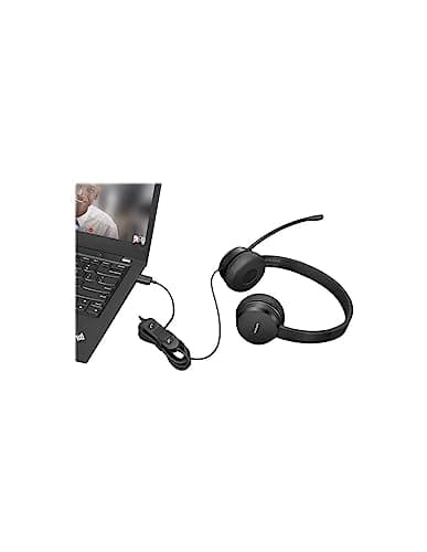 Lenovo 4XD1K18260 Closed-Back Black Headphones image