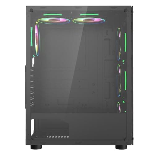 CiT Mirage F6 ATX Mid Tower Black with Tempered Glass Side Panel and USB 3.2 Gen 1 Type-A / USB 2.0 Type-A image