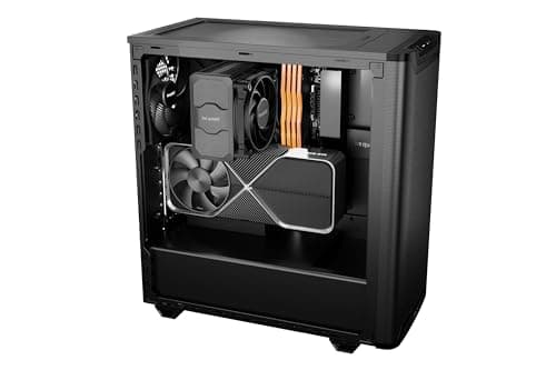 be quiet! Pure Base 501 Airflow ATX Mid Tower Black Tempered Glass Side Panel, USB 3.2 Gen 2 Type-C, USB 3.2 Gen 1 Type-A image
