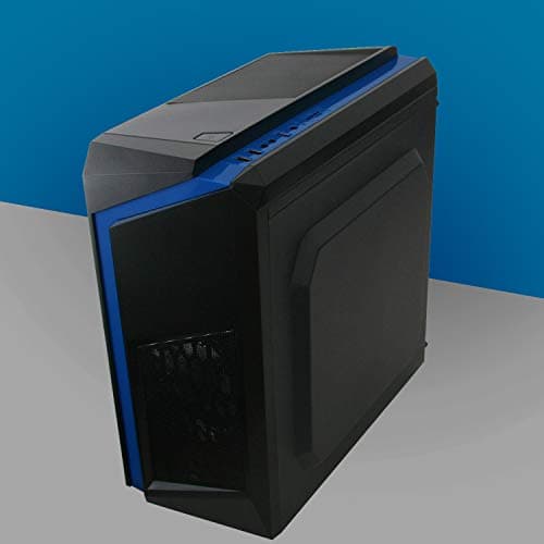 CiT F3 Micro ATX Mini Tower Black / Blue with Acrylic Side Panel and USB 3.2 Gen 1 Type-A, USB 2.0 Type-A image