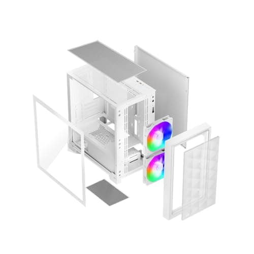PC Cooler CPS C3D310 ARGB Micro ATX Mid Tower White Tempered Glass Side Panel image