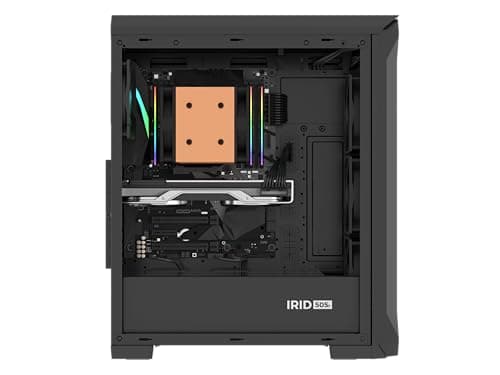 Genesis Irid 505F ATX Mid Tower Black with Tempered Glass Side Panel and USB 3.2 Gen 1 Type-A USB 2.0 Type-A Front Panel image