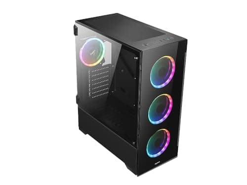 BGears b-Voguish ATX Mid Tower Black with Tempered Glass Side Panel and USB 3.2 Gen 1 Type-A USB 2.0 Type-A image