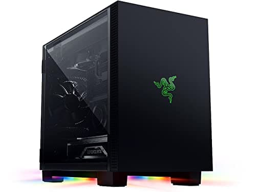 Razer Tomahawk Mini-ITX Tower Black / Green with Tinted Tempered Glass Side Panel and USB 3.2 Gen 2 Type-C, USB 3.2 Gen 1 Type-A image