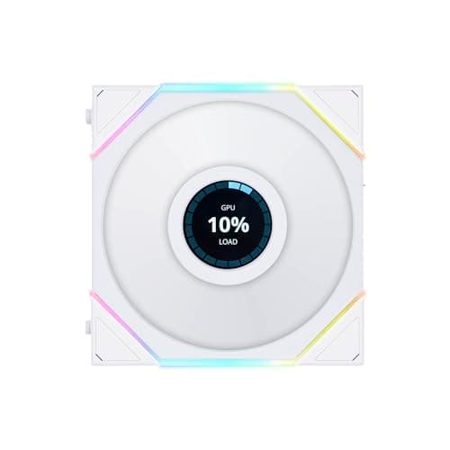 Lian Li UNI FAN TL LCD 120mm White Addressable RGB PWM 90.1 CFM 3-Pack image