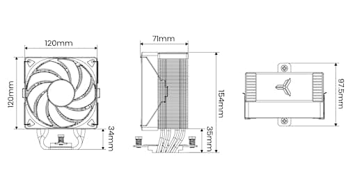 Jonsbo CR-1000 EVO ARGB Air 154mm 59.48 CFM Black image