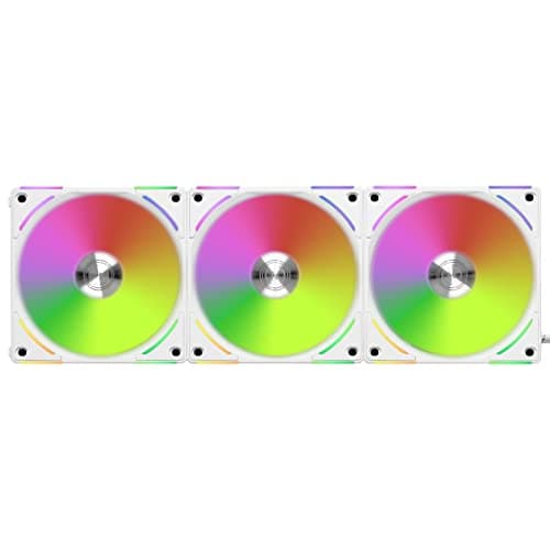 Lian Li UNI FAN AL120 V2 120mm White Addressable RGB PWM 77.3 CFM 3-Pack image