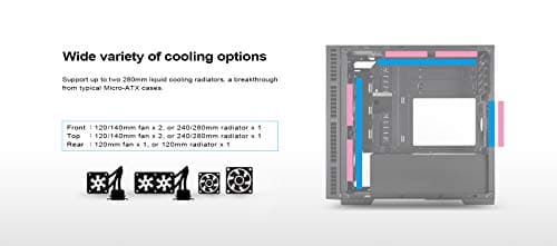 Silverstone RL08BR-RGB Black / Red Micro ATX Mini Tower Tempered Glass Side Panel image