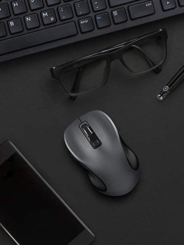 Wireless Mouse, RATEL 2.4G Wireless Ergonomic Mouse Computer Mouse Laptop Mouse USB Mouse 6 Buttons with Nano Receiver 3 Adjustable DPI Levels Cordless Wireless Mice for Windows, Mac（Black） image