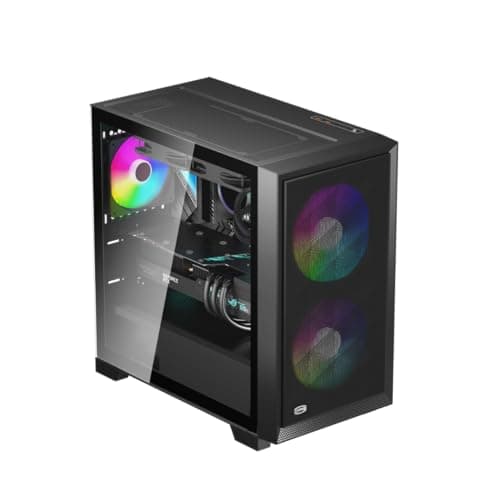 PC Cooler CPS C3D310 Micro ATX Mid Tower Black with ARGB, Tempered Glass Side Panel, and USB 3.2 Gen 1 Type-A image
