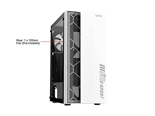 DIYPC DIY-S08 ATX Mid Tower Green / Black Tempered Glass Side Panel, USB 3.2 Gen 1 Type-A and USB 2.0 Type-A Front Panel image