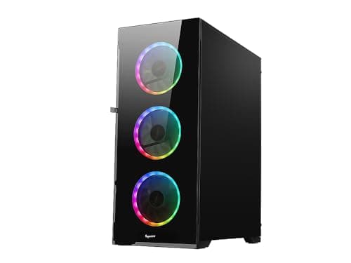 BGears b-Voguish ATX Mid Tower Black with Tempered Glass Side Panel and USB 3.2 Gen 1 Type-A USB 2.0 Type-A image