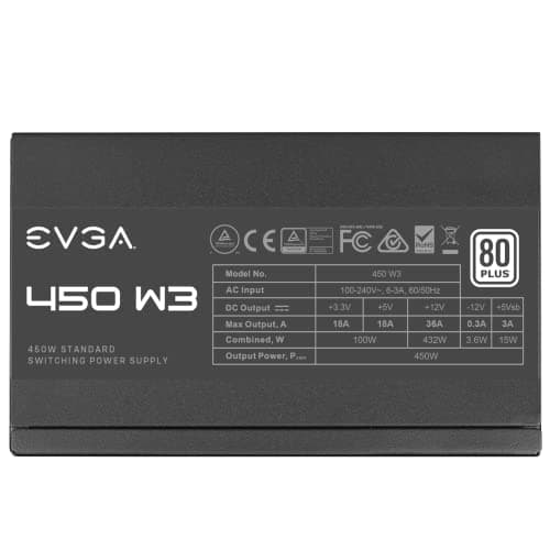 EVGA 450 W3 Black 450W Non-Modular 80+ Certified image