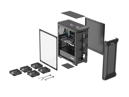 Genesis Irid 505F ATX Mid Tower Black with Tempered Glass Side Panel and USB 3.2 Gen 1 Type-A USB 2.0 Type-A Front Panel image