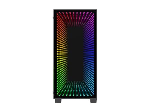 GameMax Mini Abyss H608 Micro ATX Mid Tower Black Tempered Glass Side Panel image