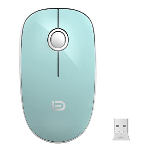 FD Wireless Mouse(Battery Included), V8 2.4G Slim Silent Travel Cordless Mouse Optical Mice with Nano Receiver for Laptop Computer PC MacBook Chromebook and Notebook (Mint Green) image