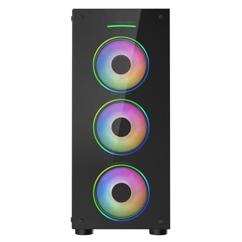 CiT Mirage F6 ATX Mid Tower Black with Tempered Glass Side Panel and USB 3.2 Gen 1 Type-A / USB 2.0 Type-A image