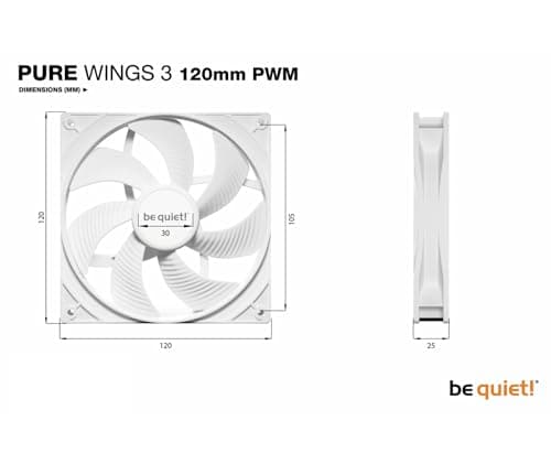 be quiet! Pure Wings 3 120mm White PWM image
