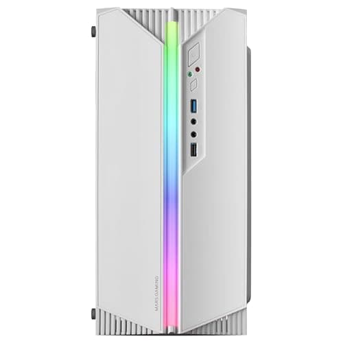 Mars Gaming MC-S1 Micro ATX Mini Tower White with Acrylic Side Panel and USB 3.2 Gen 1 Type-A Front Panel image