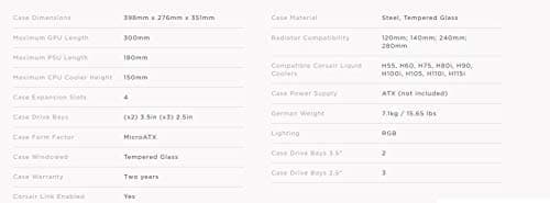 CORSAIR CRYSTAL 280X RGB White Micro-ATX Case, 2 RGB Fans, Lighting Node PRO included, Tempered Glass - Black (CC-9011135-WW) image