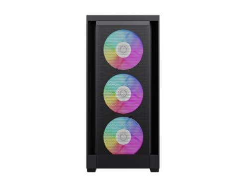 GameMax Defender MB Micro ATX Mini Tower Black Tempered Glass Side Panel with USB 3.2 Gen 1 Type-A and USB 2.0 Type-A image