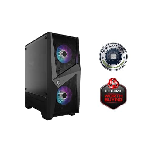 MSI MAG FORGE 100R ATX Mid Tower Black Tempered Glass Side Panel USB 3.2 Gen 1 Type-A image