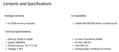 Corsair Vengeance RGB Black DDR4-3000 CL15 32GB (4x8GB) image