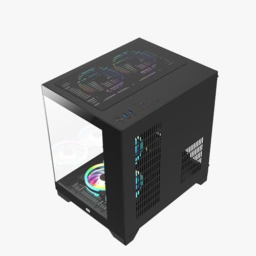 BGears b-Pellucid Micro ATX Mini Tower Black Tinted Tempered Glass Side Panel image