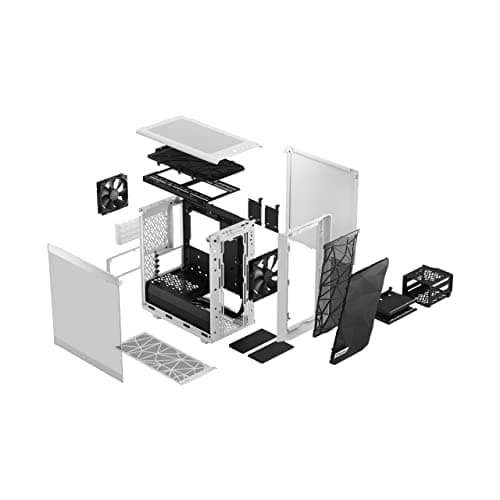 Fractal Design Meshify 2 Mini MicroATX Mid Tower White/Black Tempered Glass Side Panel, USB 3.2 Gen 2 Type-C and USB 3.2 Gen 1 Type-A image