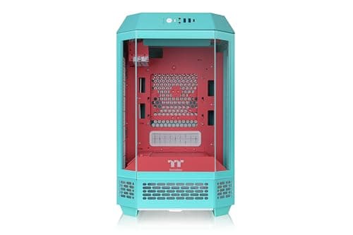 Thermaltake The Tower 250 Mini-ITX Tower Blue / Pink with Tempered Glass Side Panel, USB 3.2 Gen 2 Type-C, USB 3.2 Gen 1 Type-A, and Dimensions 300 x 281 x 506 image