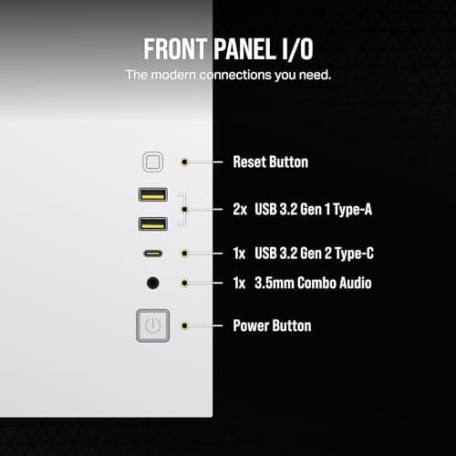 Corsair 2500D Airflow Micro ATX Mini Tower White Tempered Glass Side Panel image