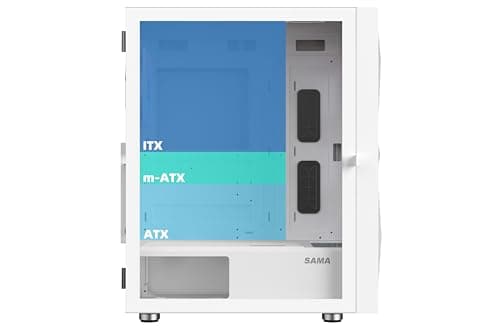 SAMA 3509 ATX Mid Tower White Tempered Glass Side Panel image
