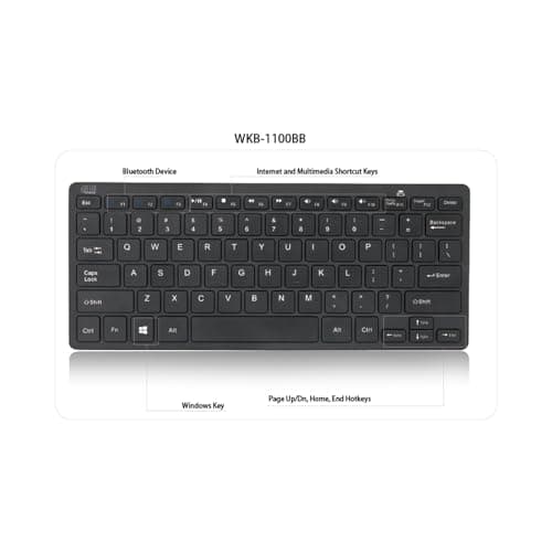 Adesso WKB-1100BB Bluetooth Standard Keyboard image