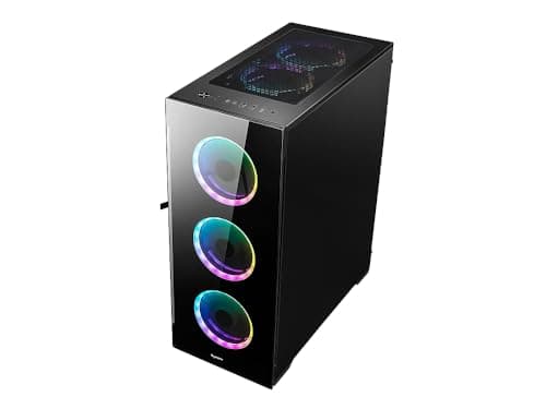BGears b-Voguish ATX Mid Tower Black with Tempered Glass Side Panel and USB 3.2 Gen 1 Type-A USB 2.0 Type-A image