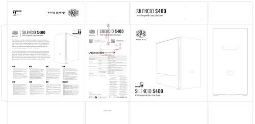 Cooler Master Silencio S400 Micro ATX Mini Tower Black Tempered Glass Side Panel and USB 3.2 Gen 1 Type-A Front Panel image