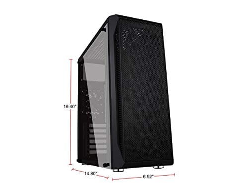 DIYPC DIY-S07 ATX Mid Tower Black with Acrylic Side Panel and USB 3.2 Gen 1 Type-A, USB 2.0 Type-A image