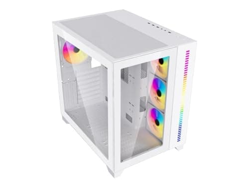 DIYPC ARGB Q10 ATX Mid Tower White Tempered Glass Side Panel image