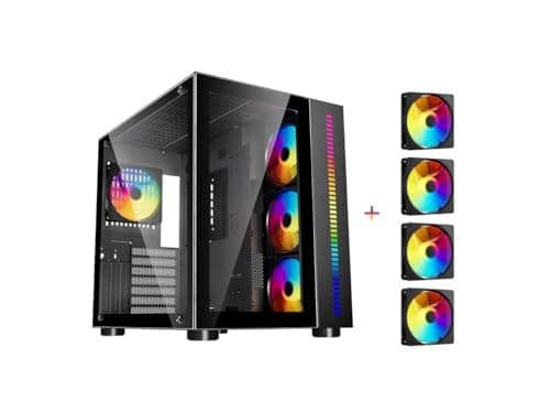 DIYPC ARGB Q10 ATX Mid Tower Black with Tempered Glass Side Panel and USB 3.2 Gen 1 Type-C / USB 2.0 Type-A main image