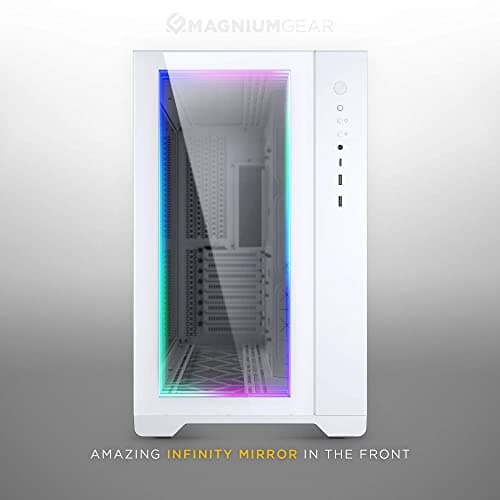 MagniumGear NEO QUBE 2 ATX Mid Tower White Tempered Glass Infinity Mirror image