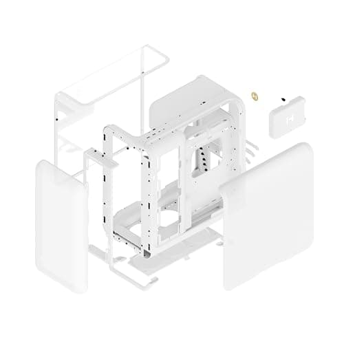 HYTE X50 ATX Mid Tower White with Tempered Glass Side Panel and USB 3.2 Gen 2x2 Type-C / USB 3.2 Gen 1 Type-A Front Panel image