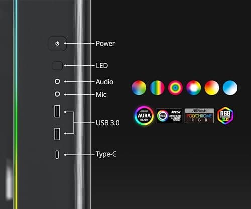 Montech KING 95 PRO ATX Mid Tower Black Tempered Glass Side Panel image