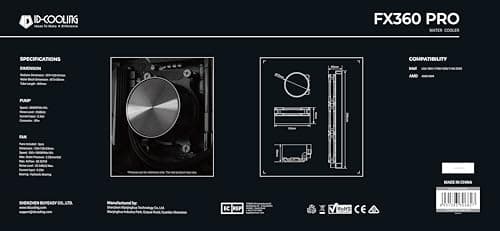 ID-COOLING FX360 PRO Water 360mm 82.5 CFM Black image