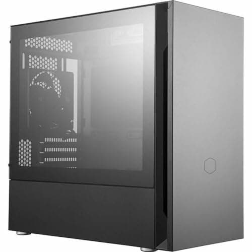 Cooler Master Silencio S400 Micro ATX Mini Tower Black Tempered Glass Side Panel and USB 3.2 Gen 1 Type-A Front Panel image