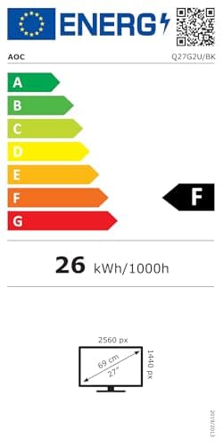 AOC Q27G2U/BK 27" 1440p 144Hz VA Monitor image
