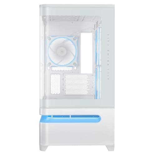Asus Prime AP202 Micro ATX Mid Tower White with Tempered Glass Side Panel and USB 3.2 Gen 2x2 Type-C / USB 3.2 Gen 1 Type-A image